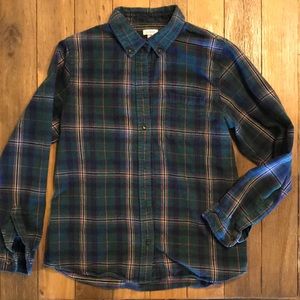 LLBean Green flannel